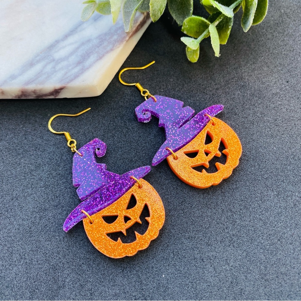 Jack O Lenten Earrings Halloween Pumpkin Earrings Spooky Halloween earrings
